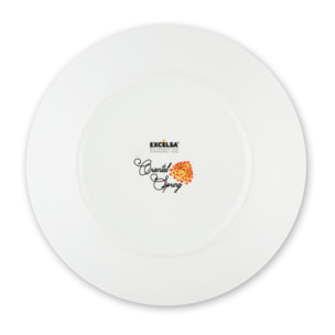 Service assiettes 12 pièces Excelsa – Oriental Spring, Porcelaine Multicolore