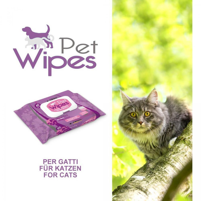 Pet Wipes Salviette alla Malva Bio per Gatti