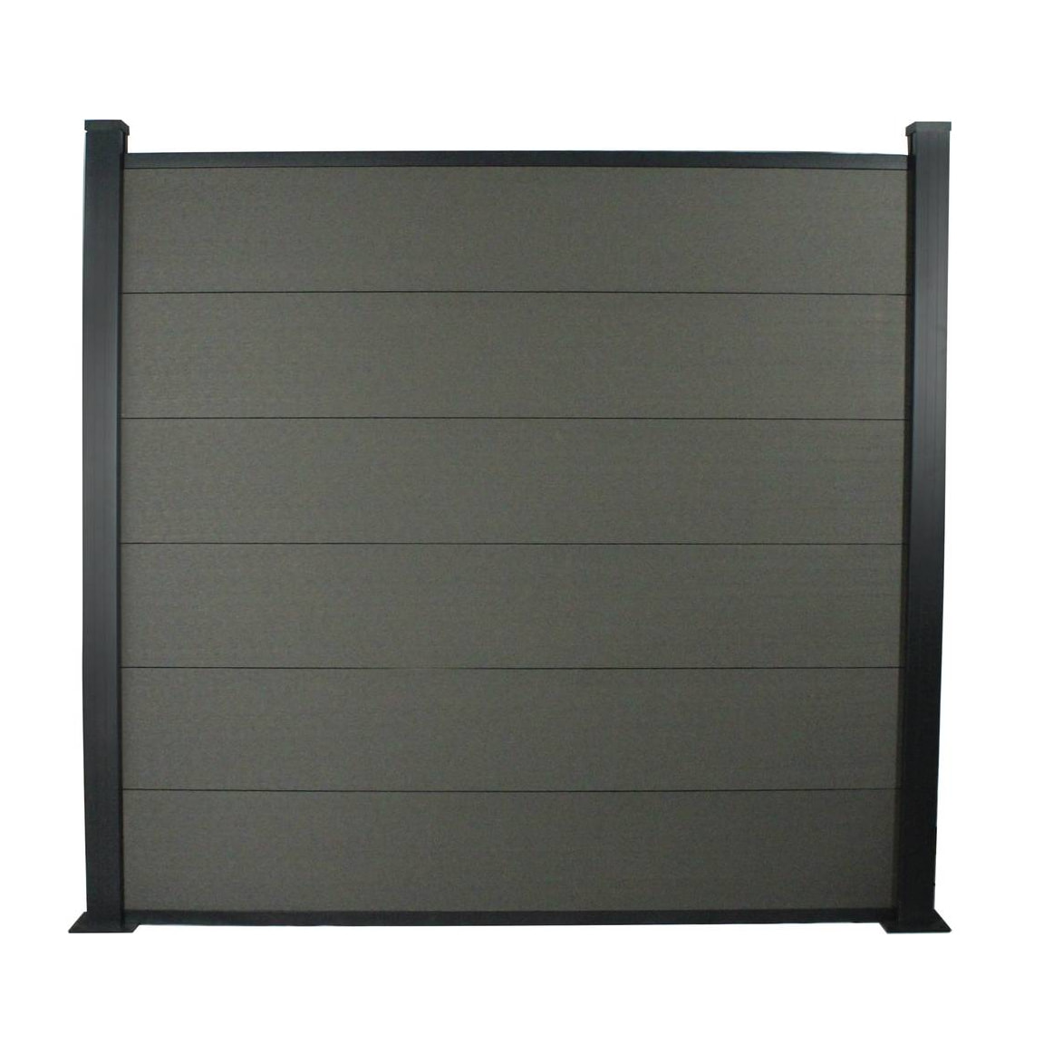 Kit Clôture 1.6 x 1.6 m composite et aluminium + profilés de finitions - Kit de fixation offert - Ardoise