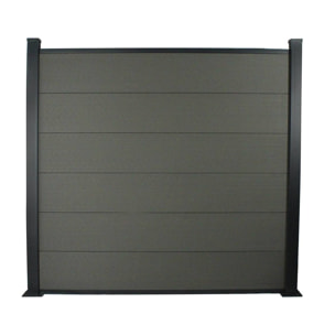 Kit Clôture 1.6 x 1.6 m composite et aluminium + profilés de finitions - Kit de fixation offert - Ardoise