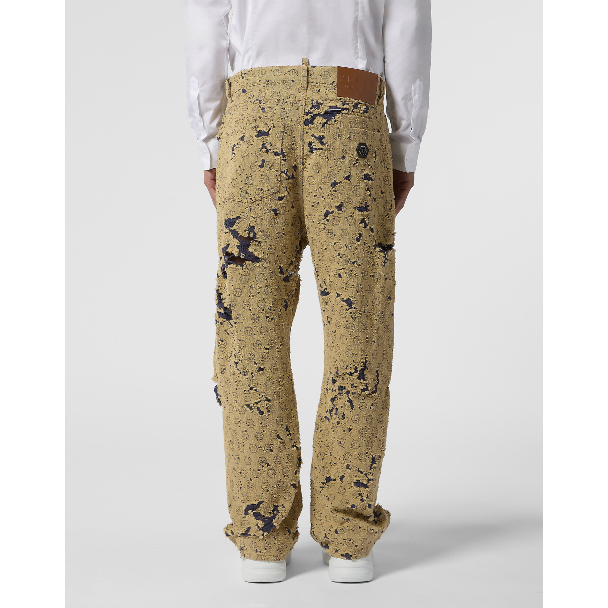 PHILIPP PLEIN Destroyed Beach Boy Fit Jeans Monogram