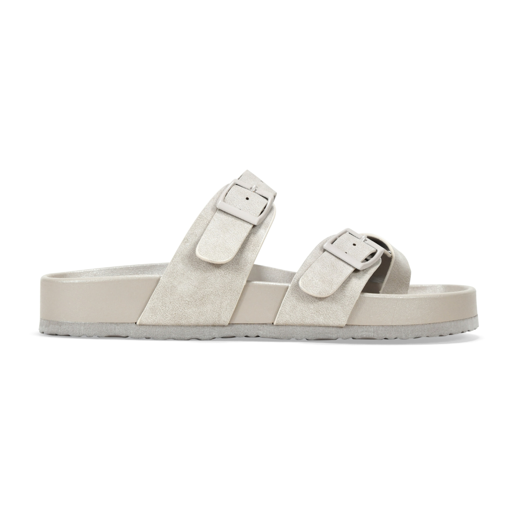 Sandalias de dedo beige con hebillas