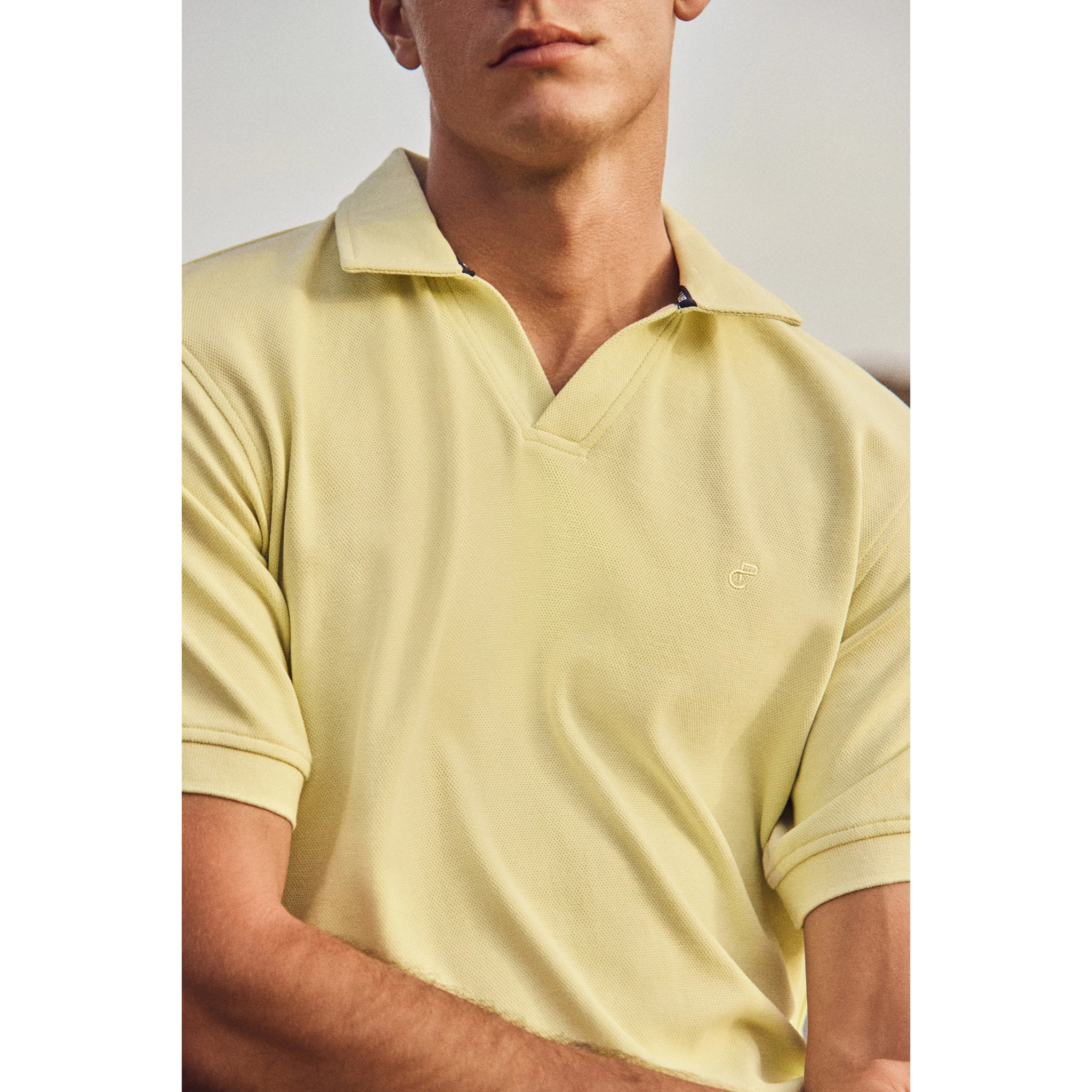 Polo Pascal verde claro sin botones con logo bordado Polo Club