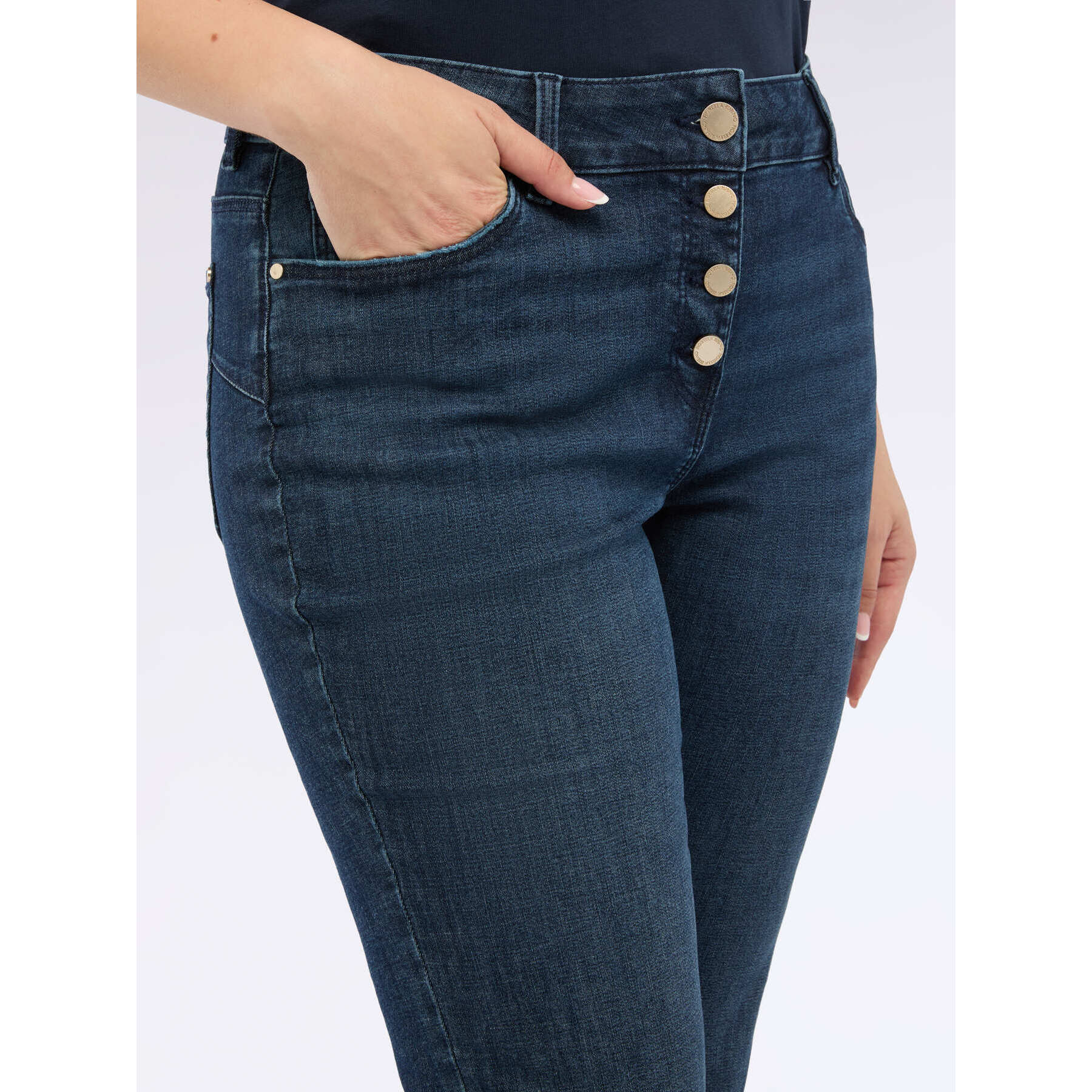 Fiorella Rubino - Jeans acampanados lavado azul - Azul