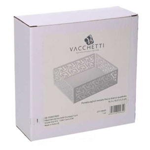 Portatovaglioli in metallo frecce bianco quadrato cm16,5x16,5x5,5