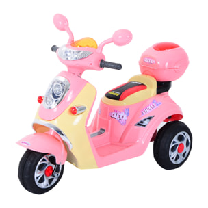 Moto Eléctrica Infantil Tipo Triciclo Rosa