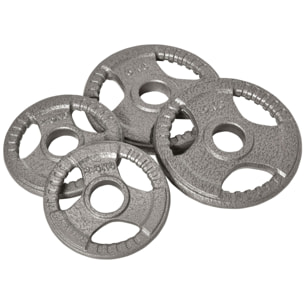 Disques de poids 2,5/2,5/5/5 Kg - 4 poids de musculation - dia. trou 5,4 cm - acier