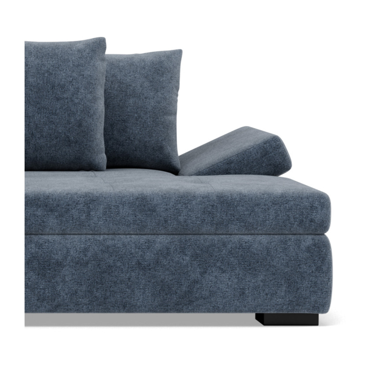 Vermont - canapé droit 4 places avec double méridienne - assise profonde - en velours texturé - Bleu