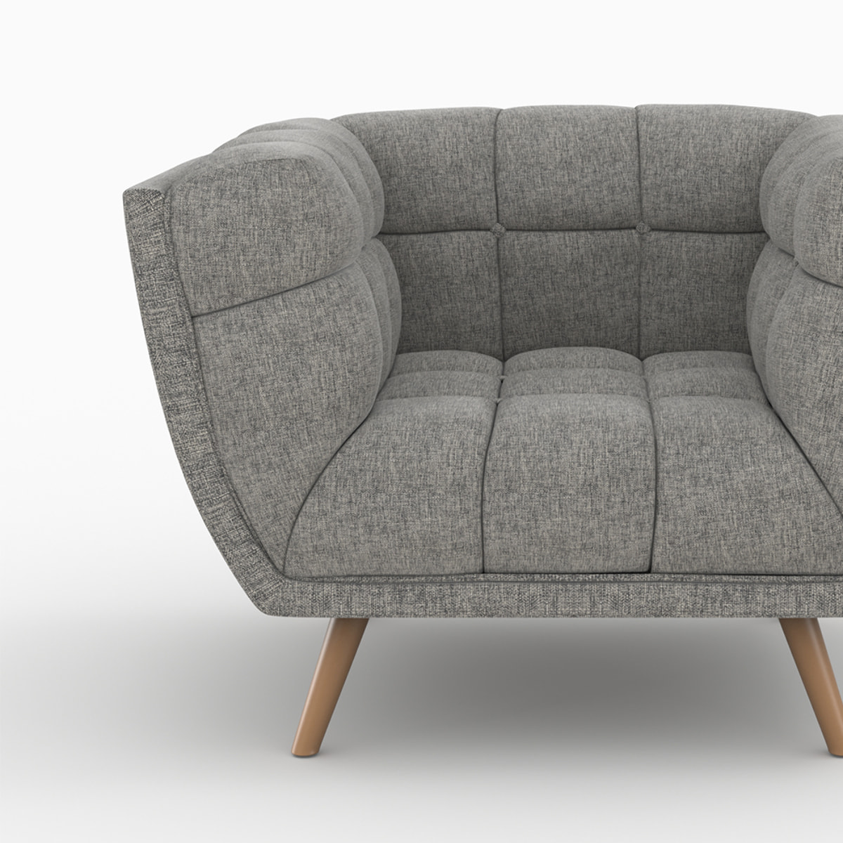 Ensemble canapé et fauteuil en tissu gris 4 places - Carmen