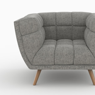 Ensemble canapé et fauteuil en tissu gris 4 places - Carmen