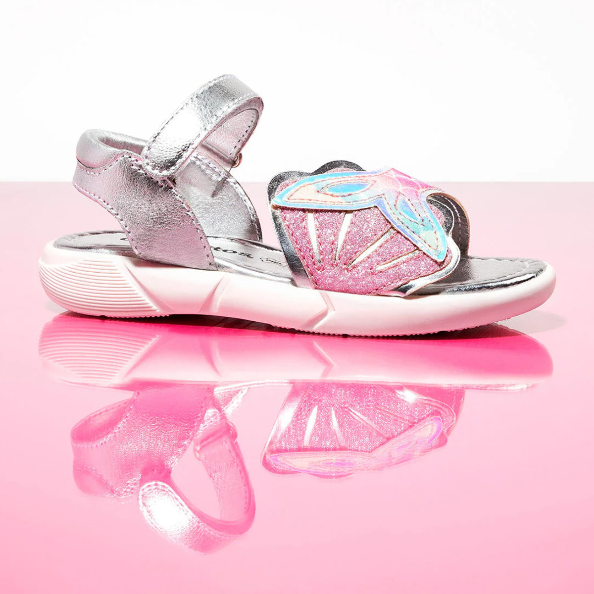 Sandalias de piel de sirena multicolor