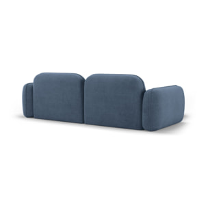 Canapé d'angle gauche modulable "Lucien" 3 places en velours blue jeans