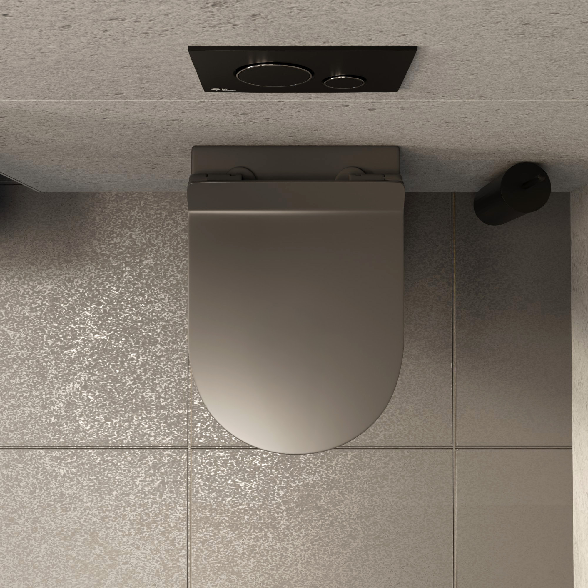 PixL WC suspendu en céramique Vortex , fixations invisibles + abattant Soft-Close, Gris mat (CEPX010RTORPGRM)