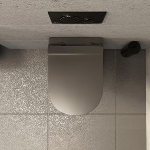 PixL WC suspendu en céramique Vortex , fixations invisibles + abattant Soft-Close, Gris mat (CEPX010RTORPGRM)