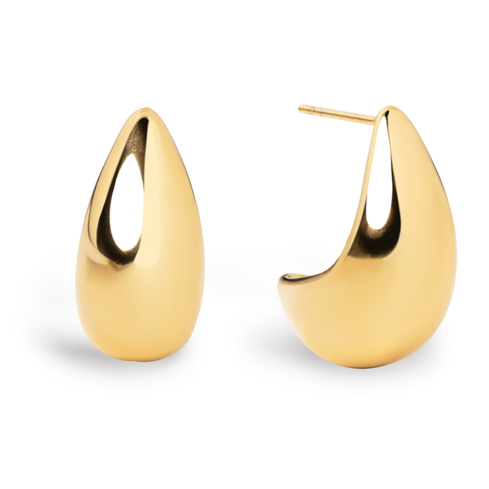 Boucles d'Oreille Goutte Acier Plaqué Or