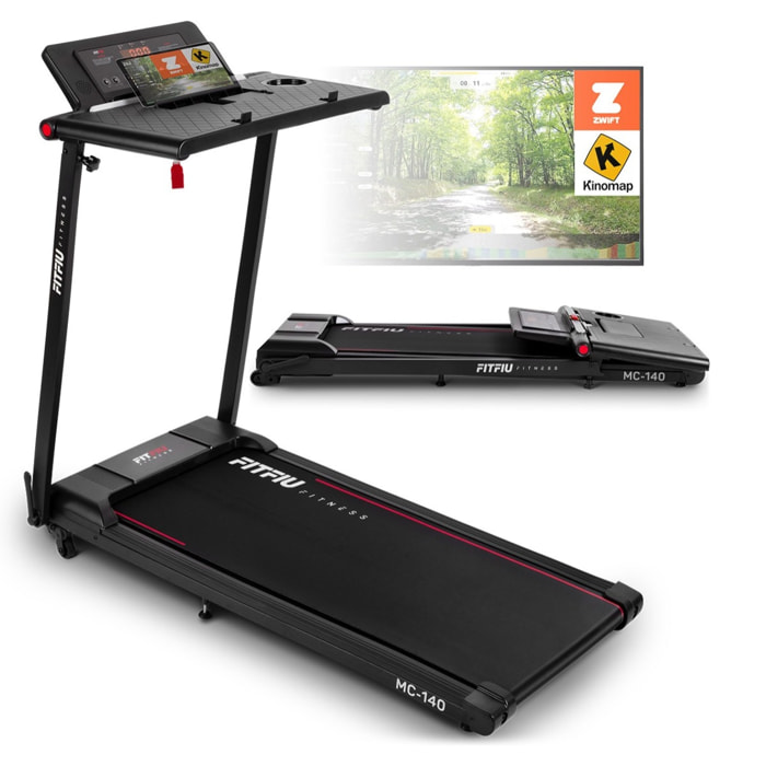 Cinta de correr con soporte para PC FITFIU 12km/h,1500w, conectividad app