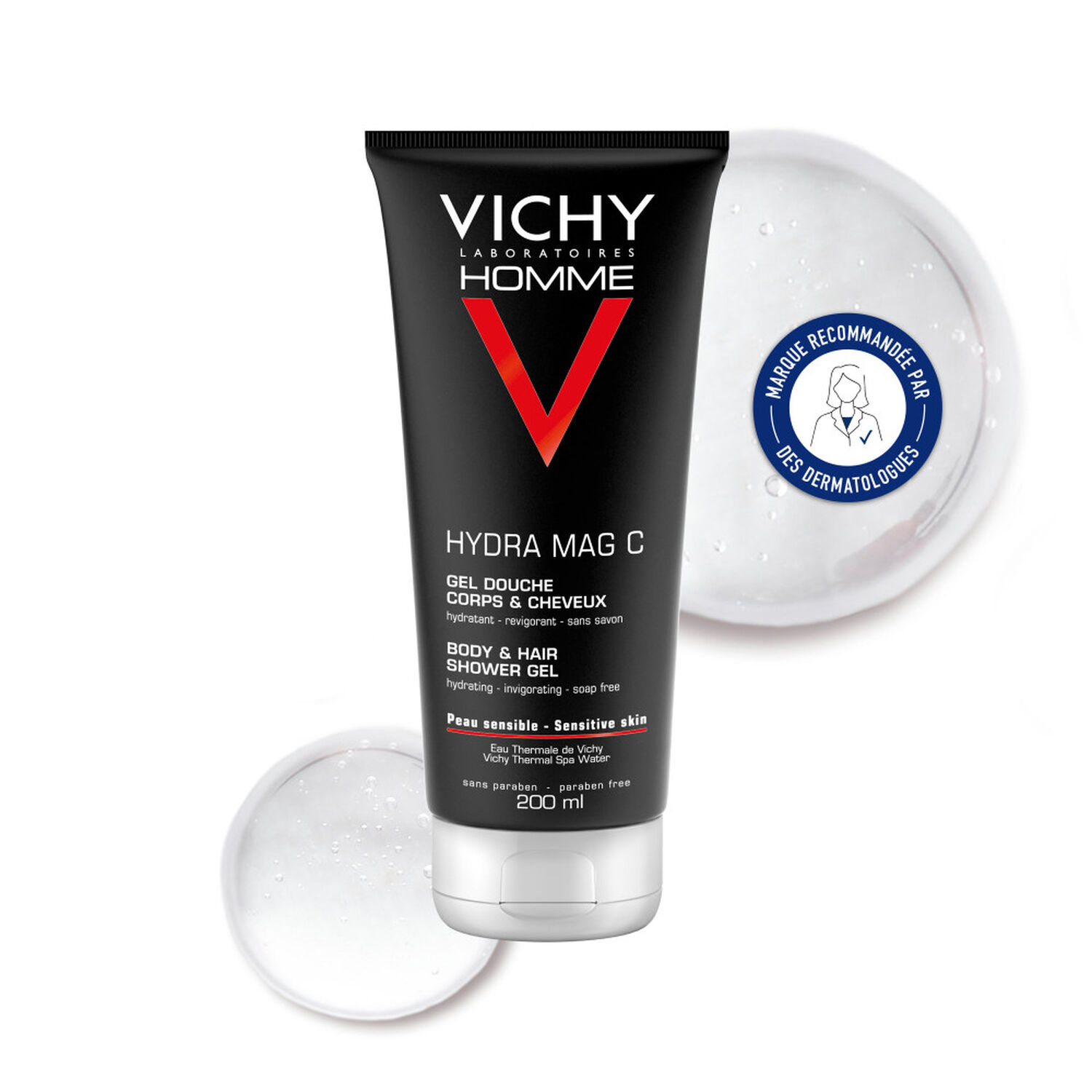 Vichy Homme Hydra Mag C+ - Gel Douche Corps & Cheveux 200 ml