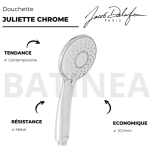 Pommeau de douche Juliette chrome + flexible