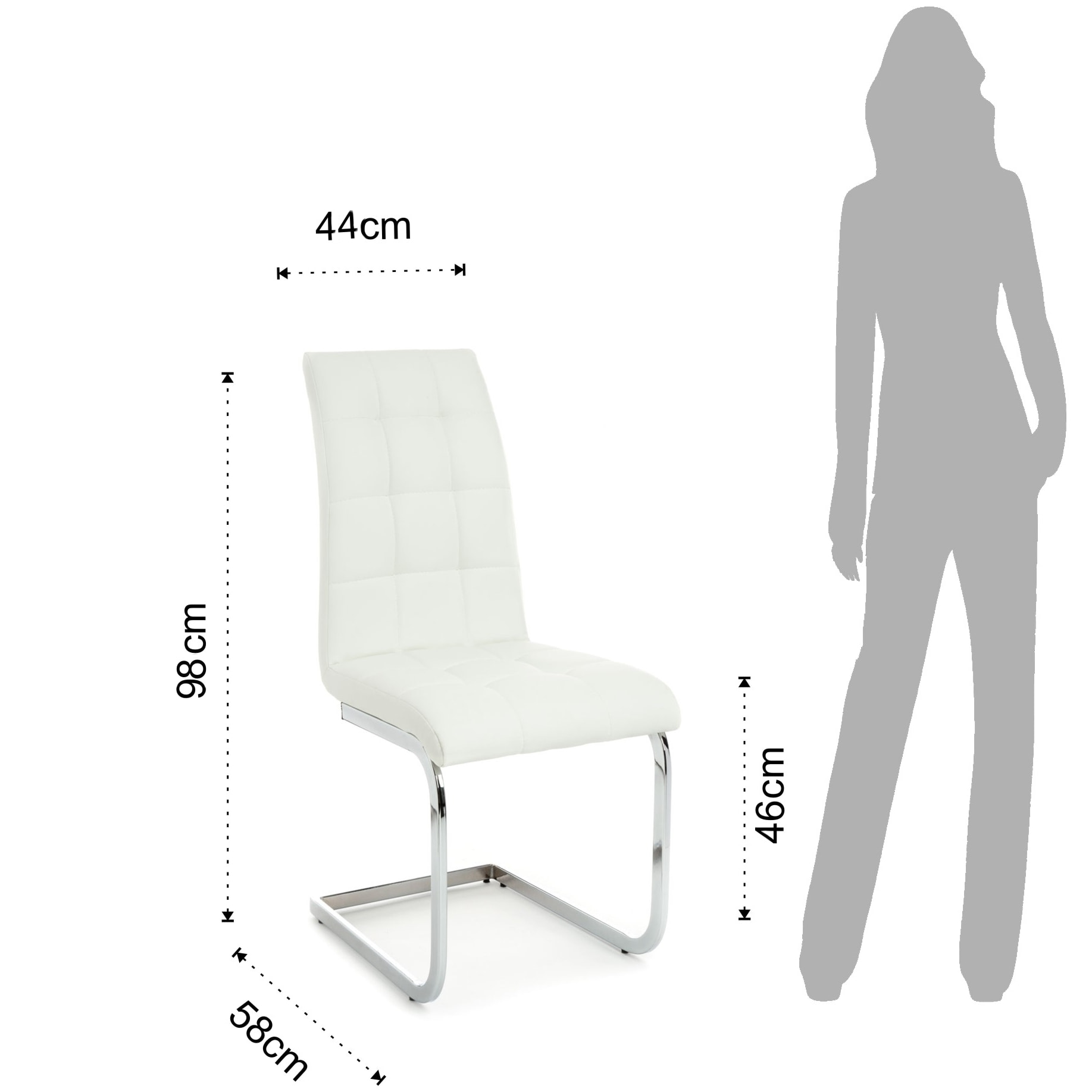 Tomasucci Lot de 4 CHAISES COZY WHITE Blanc
