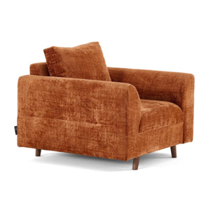 Rune - fauteuil en velours texturé - Rouille