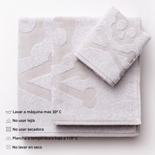 Set de toallas de baño calavera (tocador 30x50cm + manos 50x90cm + baño 70x140cm) 100%algodón blanco scalpers home