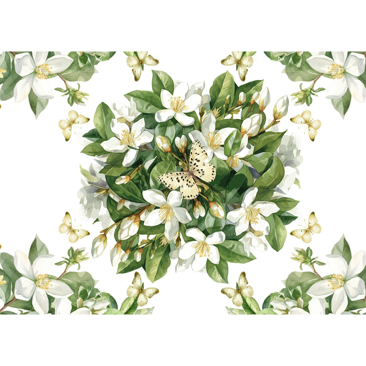 Tovaglia Stampa Digitale 100% Cotone Disegno Jasmin