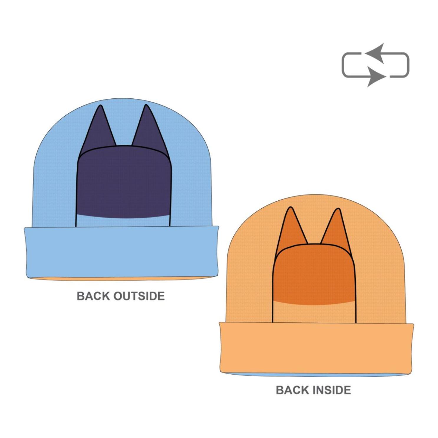 Gorro de punto infantil reversible "Bluey"