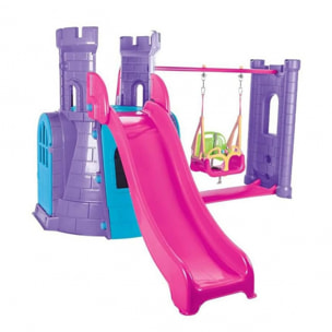 Château en plastique pour enfants avec toboggan CASTLE SLIDE