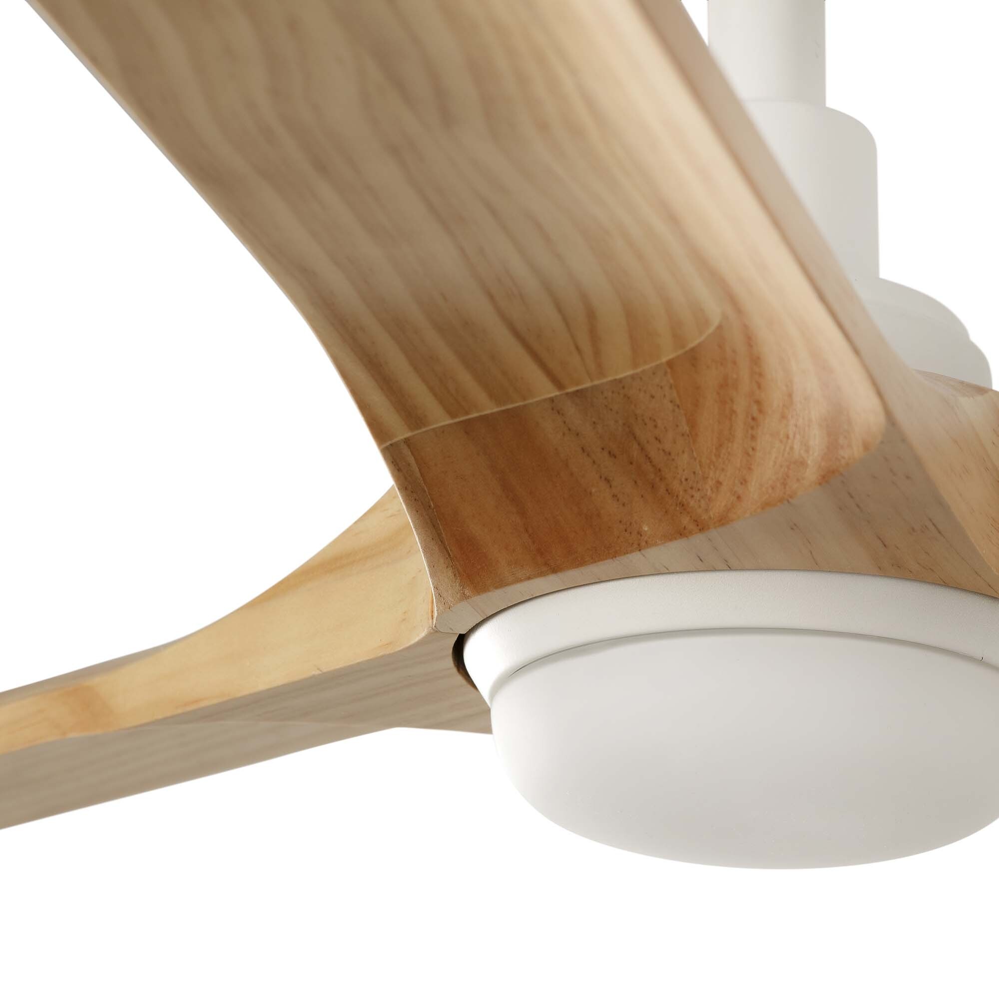 HEYWOOD L LED Ventilateur blanc/bois clair DC