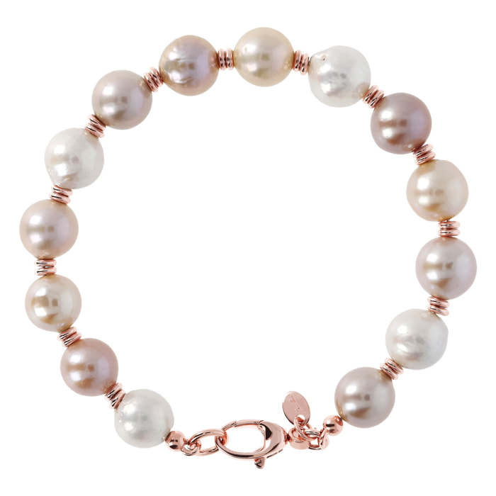 Bracciale con Perle Ming Multicolore d'Acqua Dolce Ø 10 mm