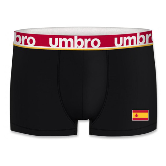 Calzoncillo boxer UMBRO Eurocopa Fútbol 2021 España para hombre 100% algodon color negro