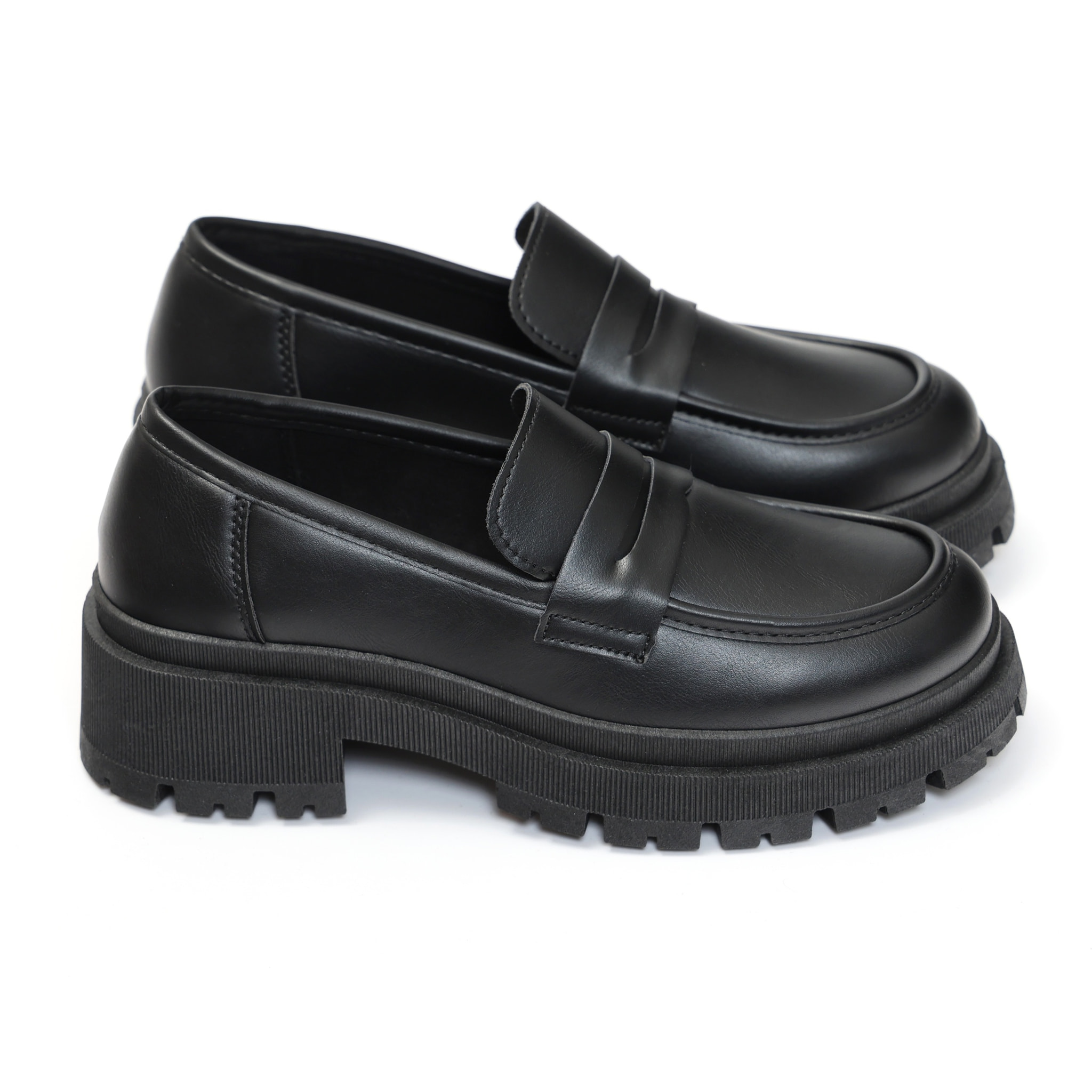 Mocassini platform in simil pelle