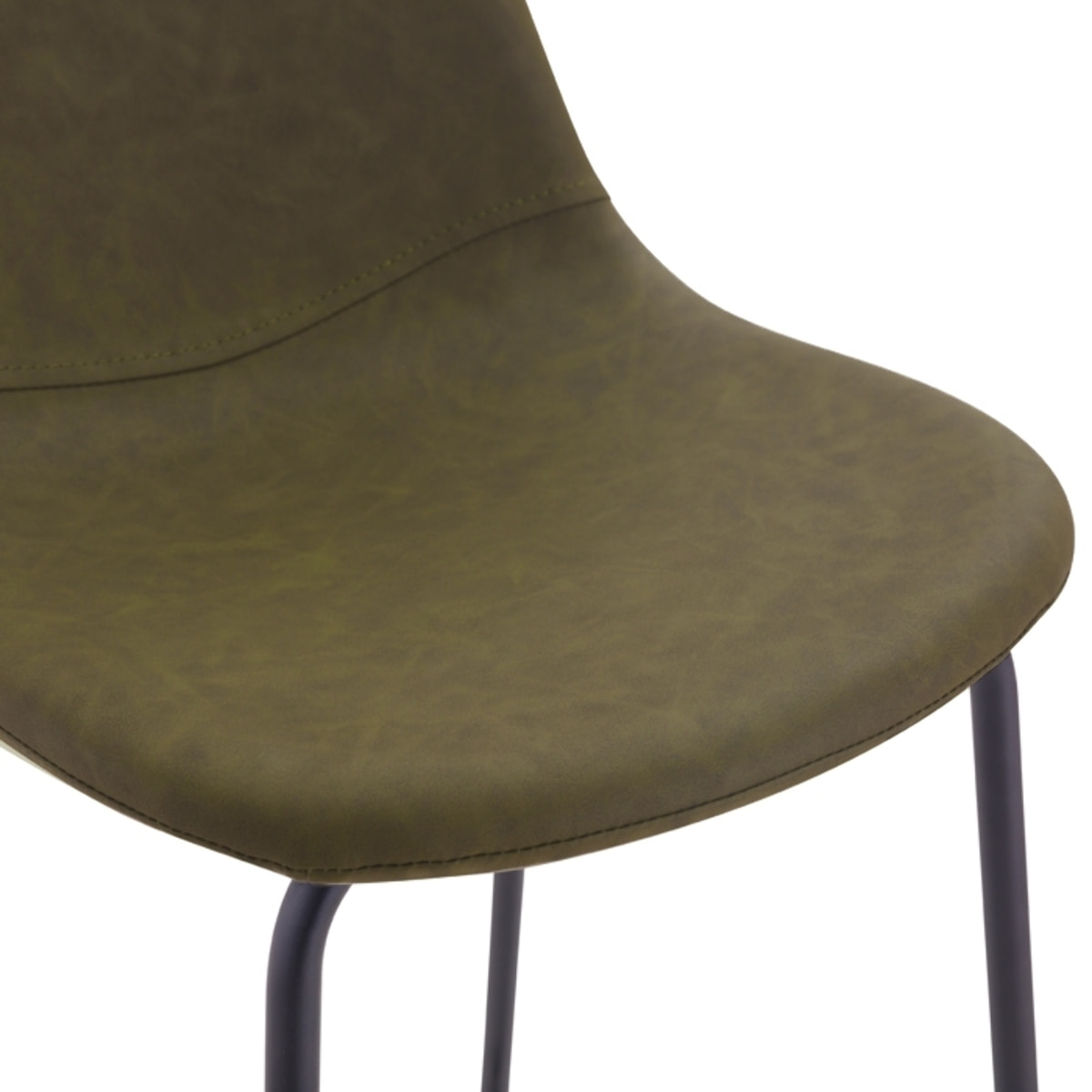 Lot de 2 chaises pour îlot central 65 cm en cuir synthétique kaki - Henrik