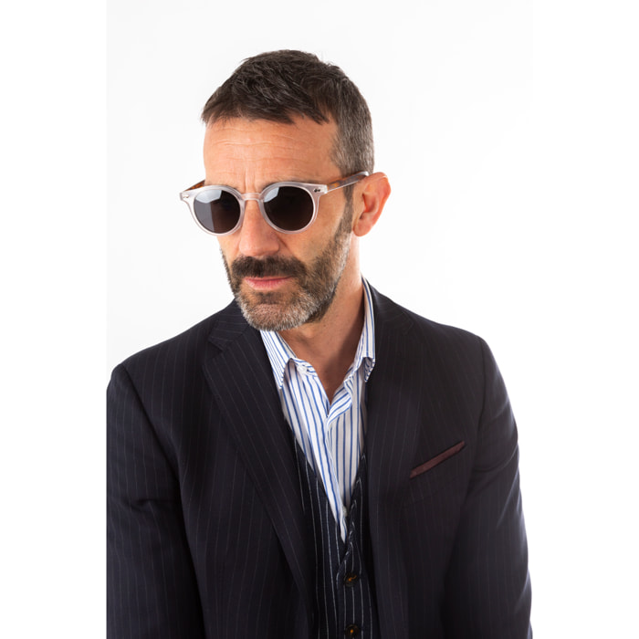 Gafas de sol OCEAN HONFLEUR - Blanco transparente mate con patillas en carey y / Ahumada