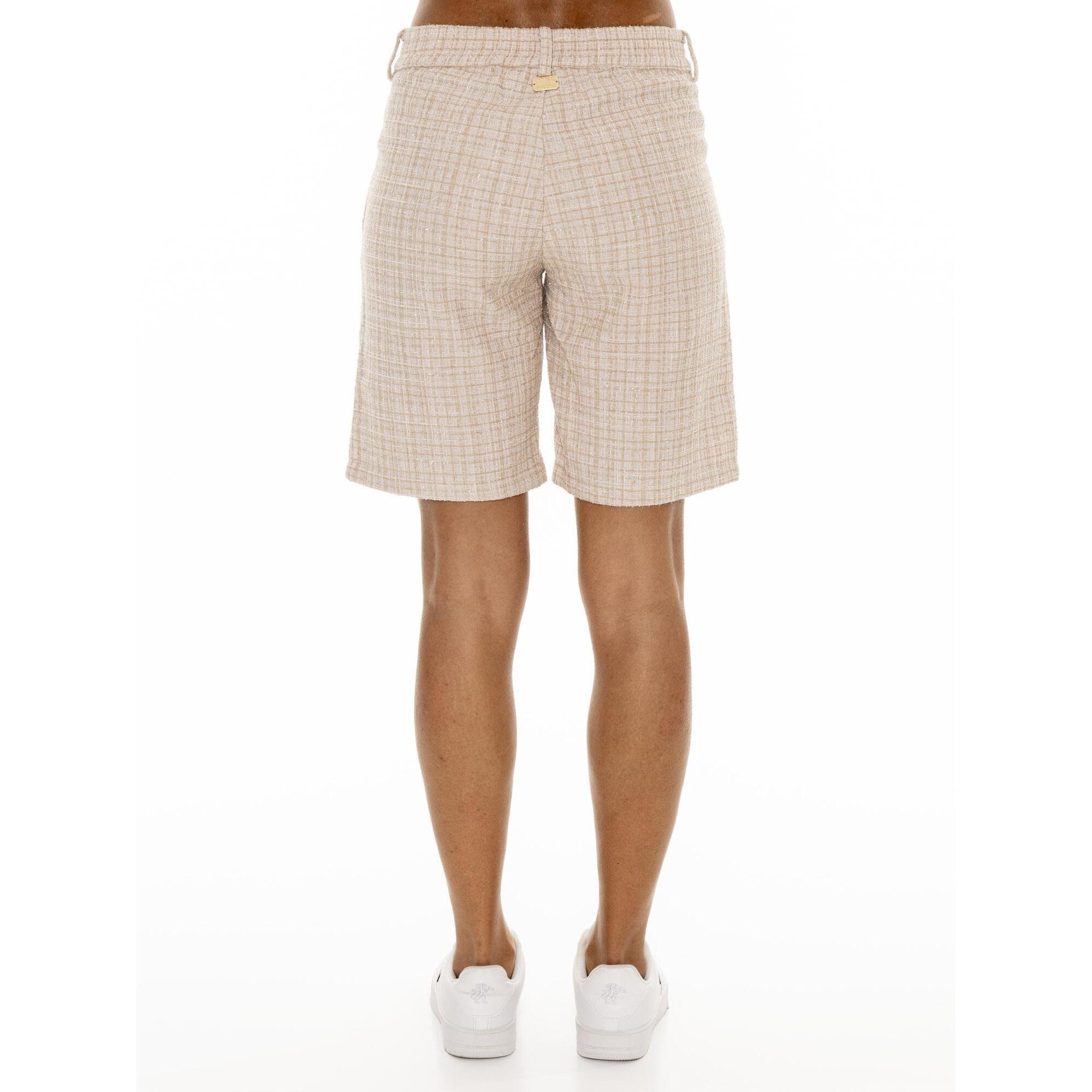 Short de mujer Leone Chic Boxing de bouclé con bolsillos grandes