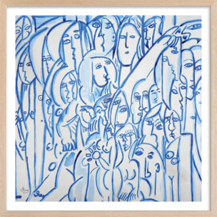 Affiche reproduction abstraite"" par là "" Affiche + cadre en bois - Chêne