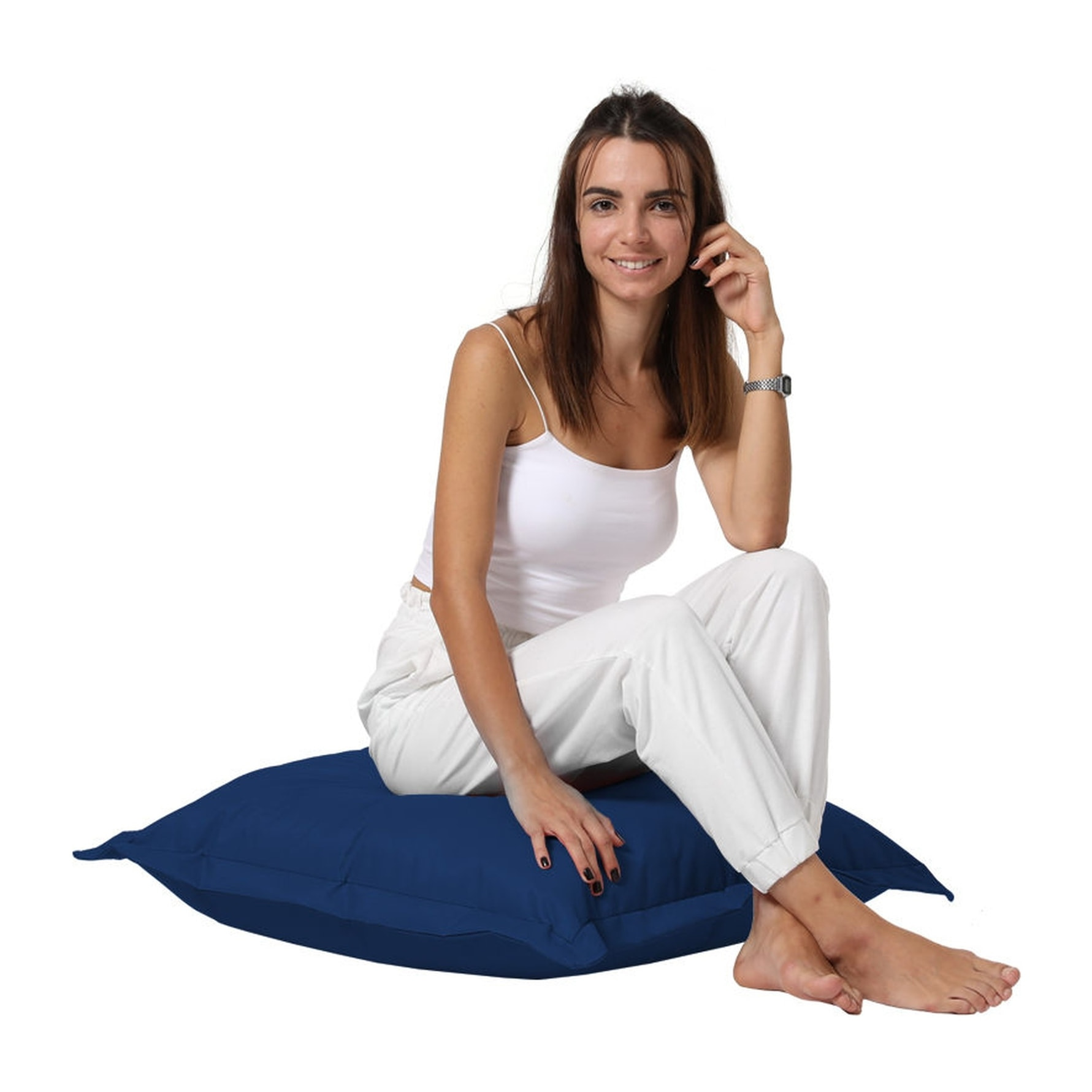 Cojín pouf 70x70 - azul oscuro