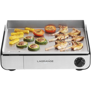Plancha électrique LAGRANGE Pro 50M noir à poser, 50x40 cm + kit d'accessoires