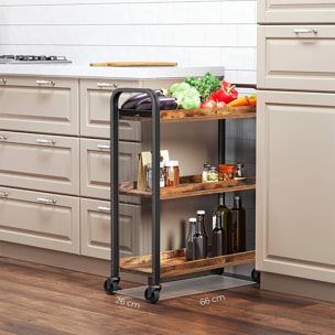 Carrello da cucina industrial Nashville in legno e metallo