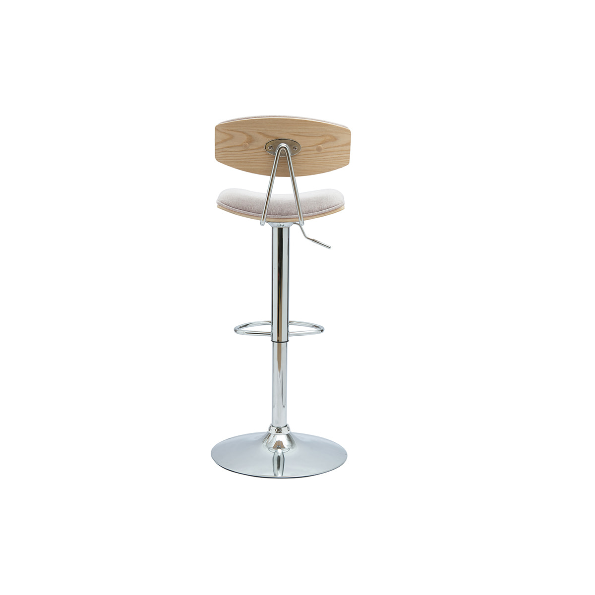 Tabourets de bar design réglables en tissu effet velours texturé beige et métal (lot de 2) VASCO