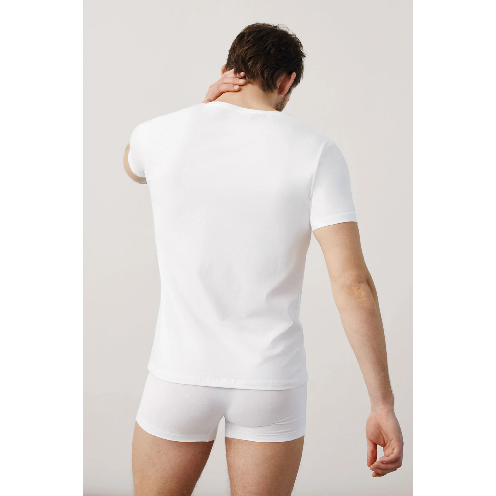Maglietta bianca a maniche corte in cotone