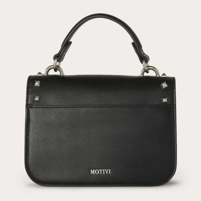 Motivi - Mini City Bag in tessuto spalmato con borchie - Nero