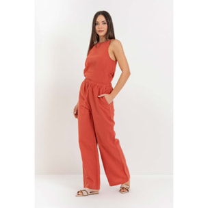Kocca - Pantaloni da donna a gamba larga in lino, cotone e ramiè Donna
