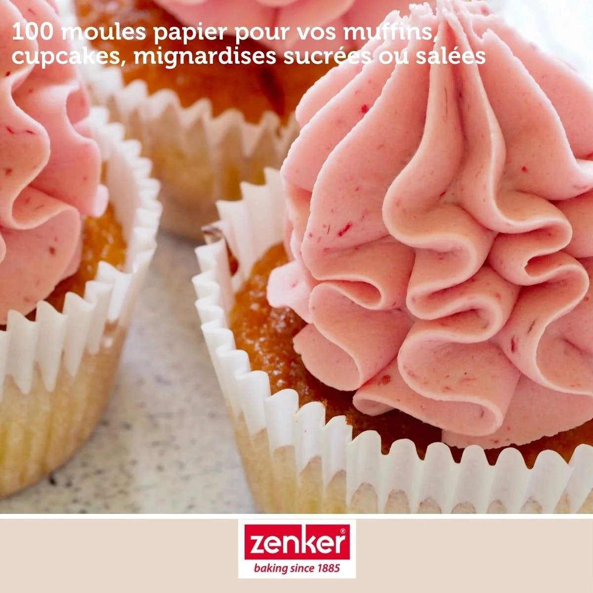 Lot de 100 barquettes alimentaires en papier 2,5 cm Zenker Smart pastry