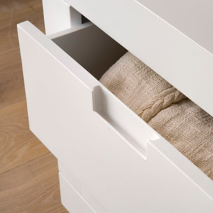 Meuble tv Sisal -bois massif et panneau de mdf-couleur laqué blanc mat 160 x 57 x 40 cm