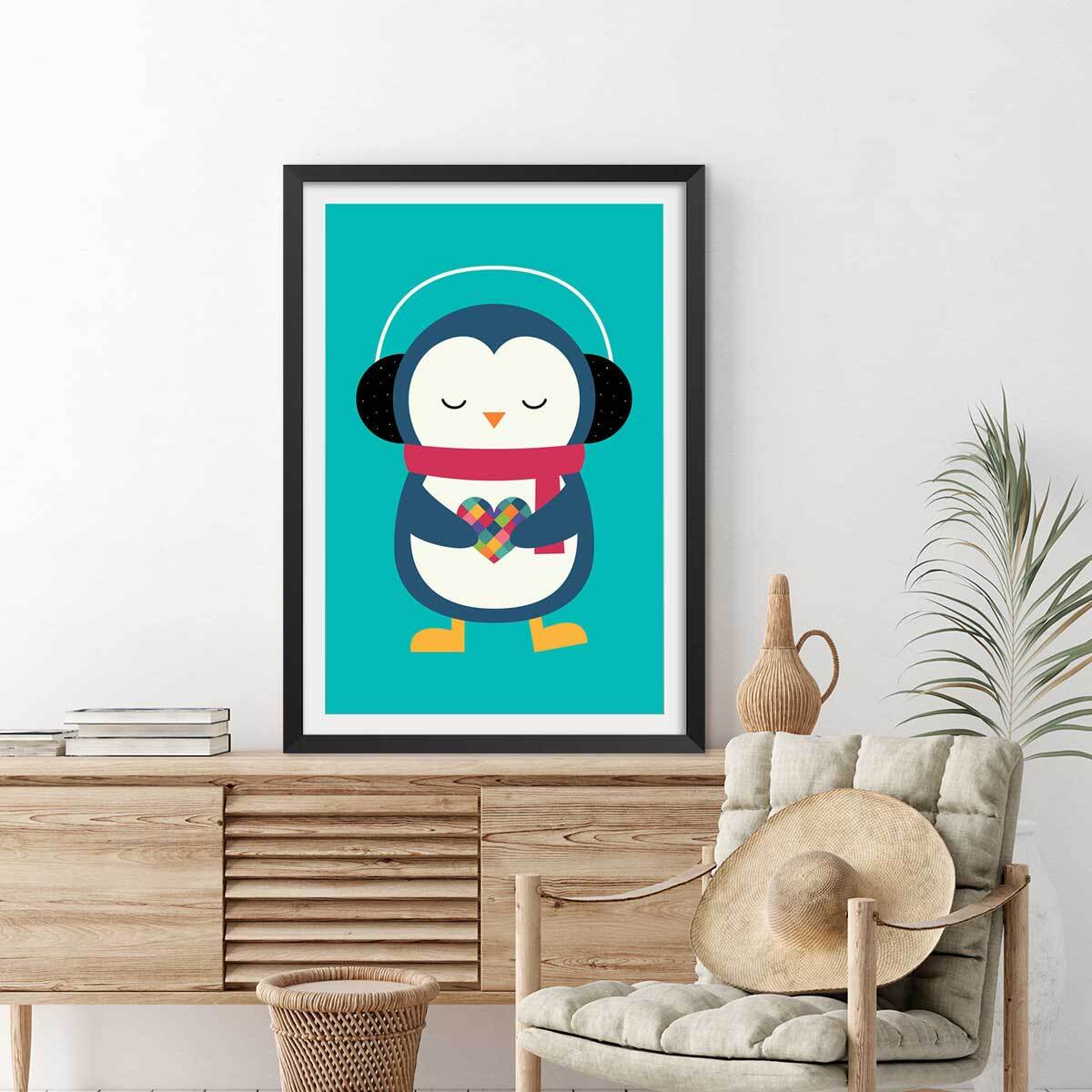 Affiche  coeur à prendre Affiche sous cadre noir