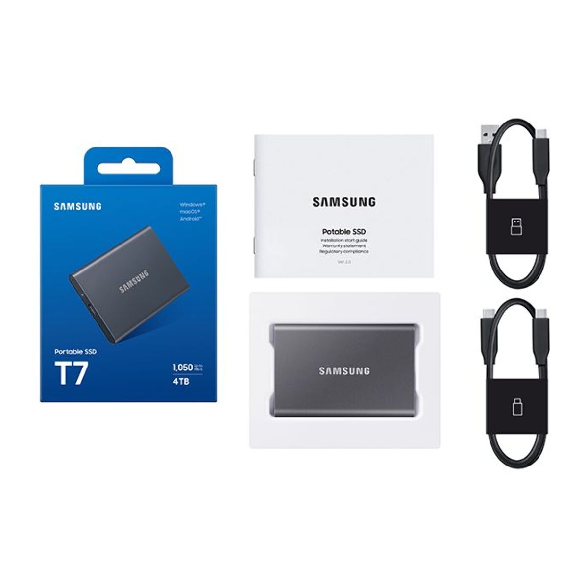 Disque dur SSD externe SAMSUNG 4To T7 gris