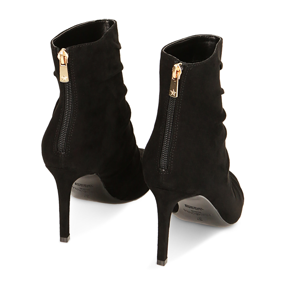 Botas negras de microfibra, tacòn 12 cm