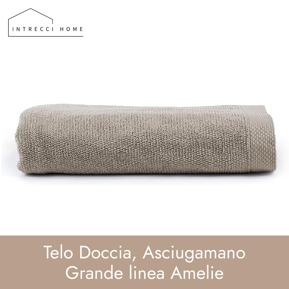 INTRECCI HOME Telo Doccia, Asciugamano Grande in Puro Cotone 500 g, , Morbidezza Extra, Assorbenza Superiore, Elegante e Durevole,