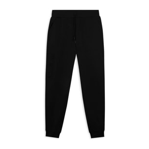 Pantaloni slim in interlock con maxi logo in rilievo